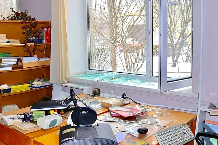 Дитяча національна книгозбірня зазнала ушкоджень внаслідок російського нападу.