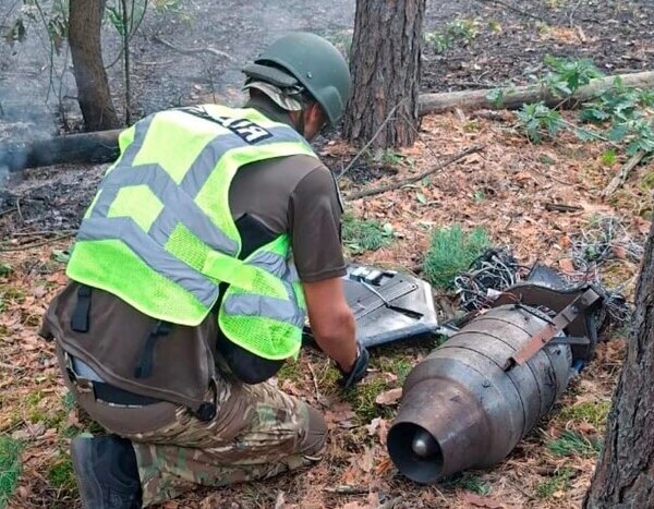 В Голосіївському районі через уламки безпілотника виникла лісова загорання.